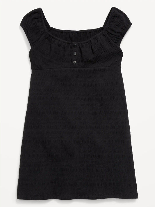 Smocked Jersey Henley Dress for Girls