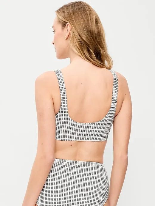 Pique Scoop-Neck Swim Top