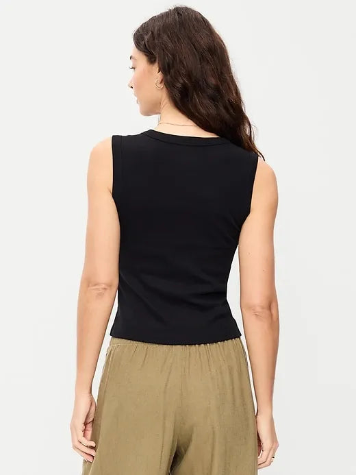 Snug Crop V-Neck Tank Top