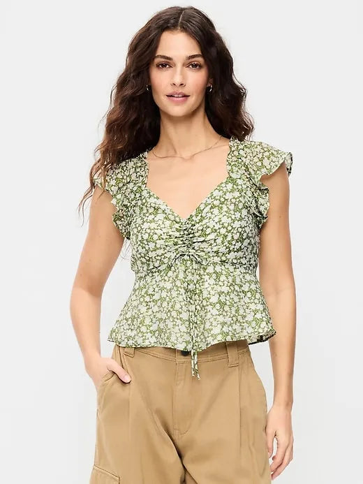 Flutter-Sleeve Fit & Flare Top