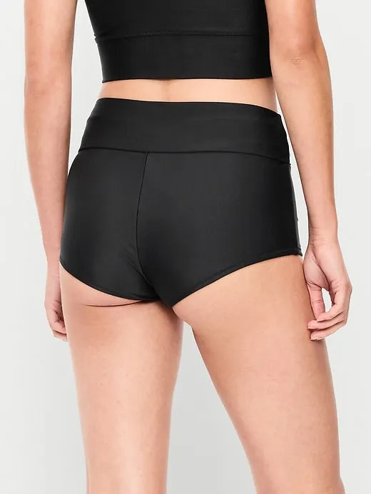 High-Waisted Retro Swim Bottoms