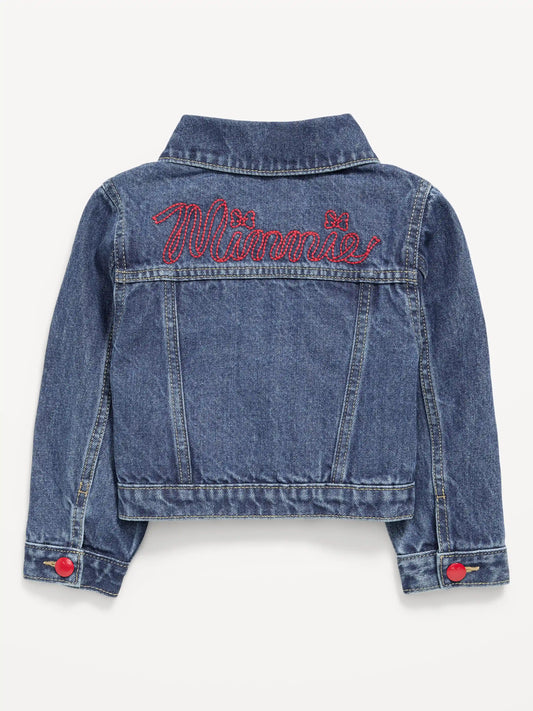 Old Navy x Disney Minnie Mouse Cropped Trucker Jean Jacket for Toddler Girls