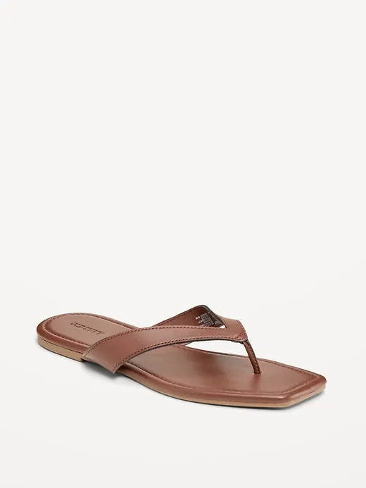 Square-Toe Flip-Flops for Women