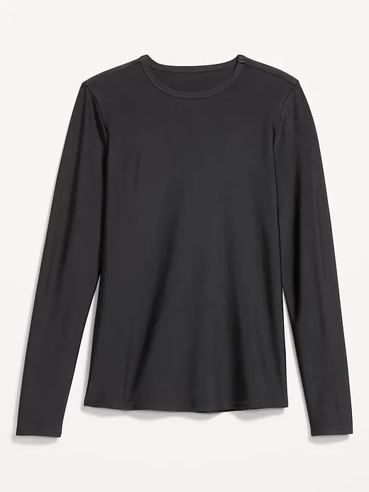Long-Sleeve Matte Rashguard Swim Top
