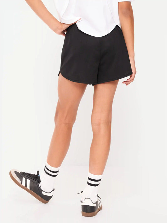 High-Waisted Mesh Dolphin-Hem Shorts for Girls