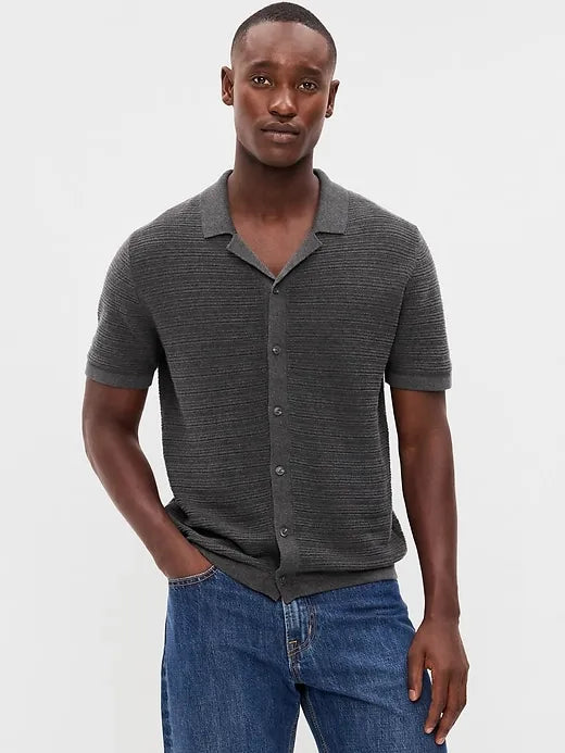 Short-Sleeve Sweater Shirt