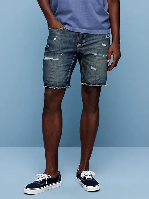 Slim Built-In Flex Jean Shorts-- 9-inch inseam