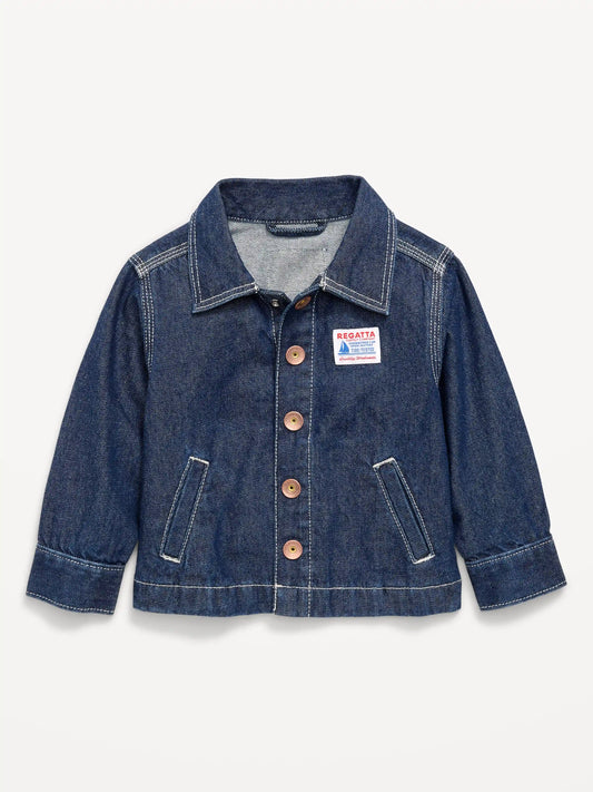 Loose Unisex Denim Barn Coat for Toddler