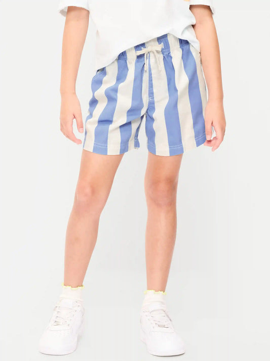 Printed High-Waisted Twill Shorts for Girls