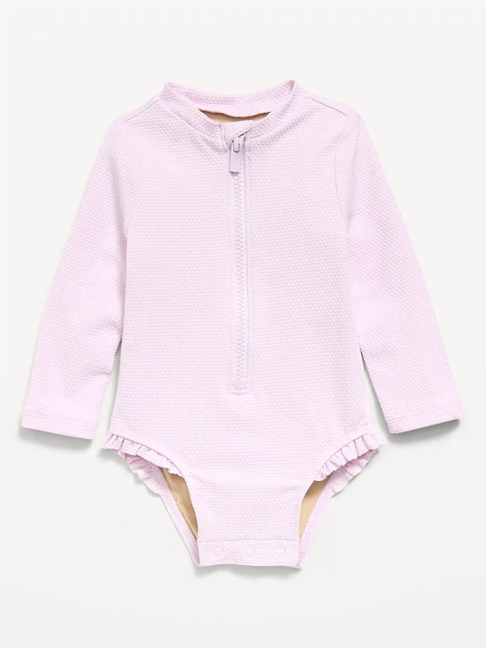 Long-Sleeve Rashguard Swim One-Piece for Baby