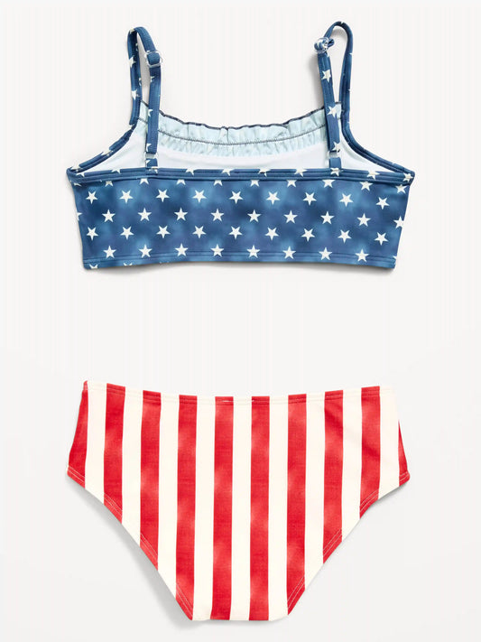 Ruffle-Trim Bikini Swim Set for Girls