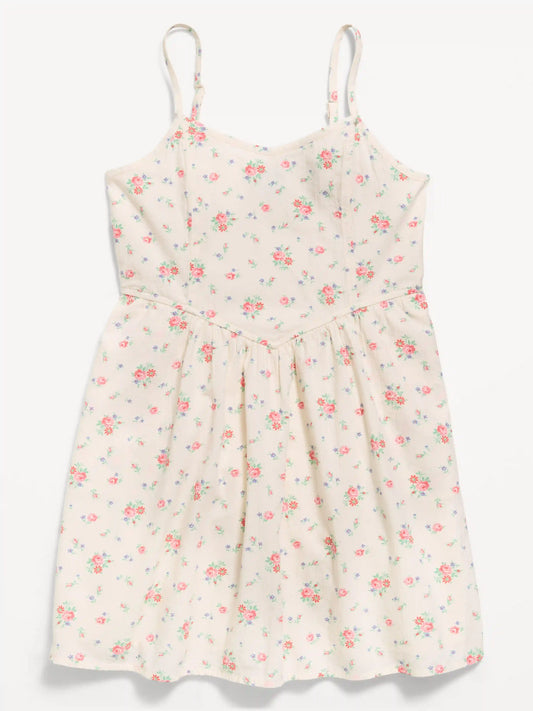 Sleeveless Fit and Flare Plaid Dress for Girls