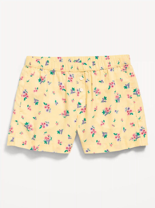 Printed Poplin Boxer Shorts for Girls