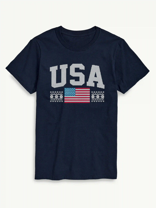 USA Winter Sports Short Sleeve Graphic T-Shirt