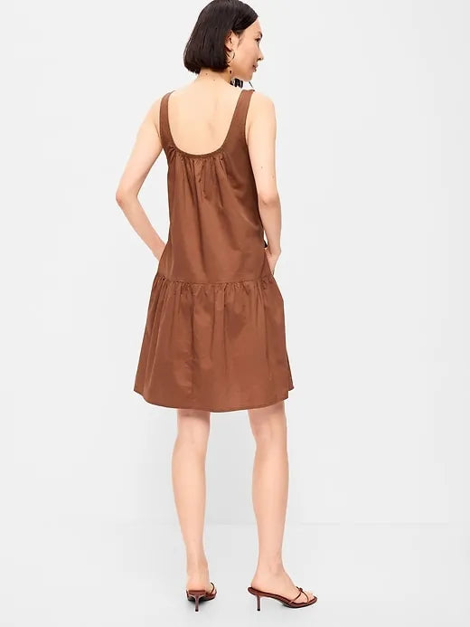 Drop-Waist Swing Mini Dress