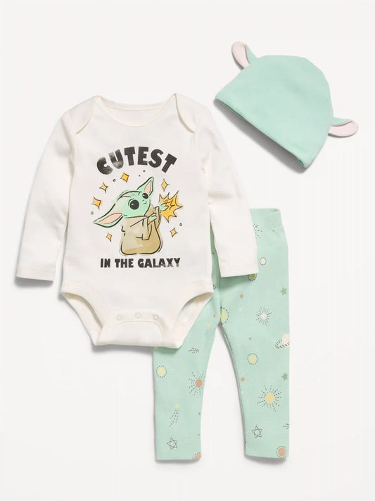 Star Wars™ Grogu Bodysuit, Leggings & Beanie 3-Piece for Baby