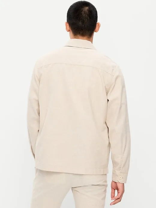 Linen-Blend Chore Jacket