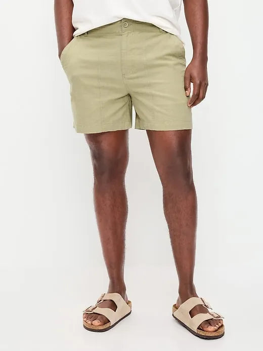 90's Loose Linen-Blend Shorts -- 5-inch inseam
