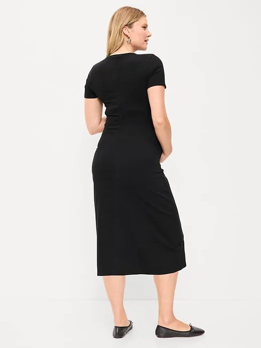 Maternity Short-Sleeve Ruched Dress