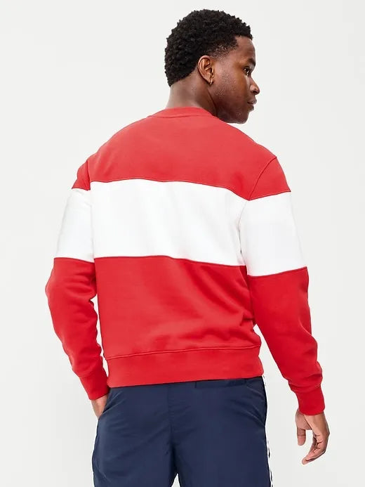 Loose Color-Block Crew-Neck Sweatshirt