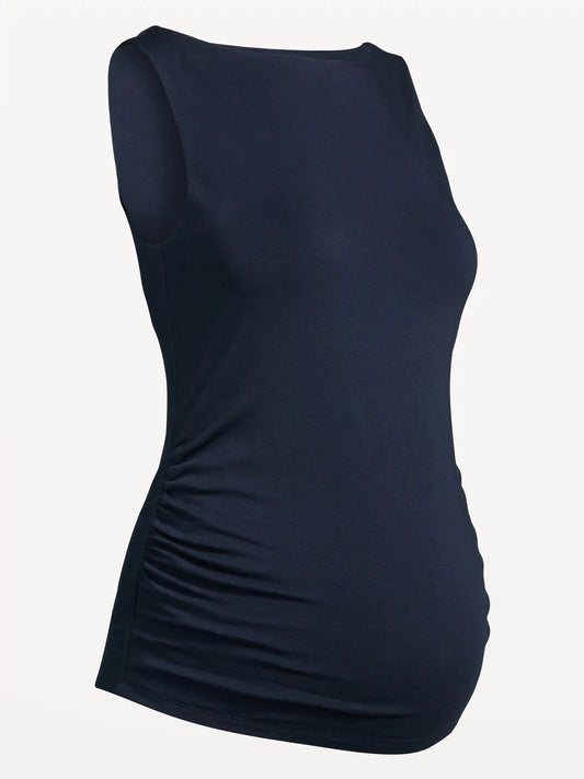 Maternity Hug Double-Layer Boat-Neck Top
