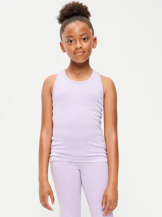 Fitted Seamless Ribbed Racerback Performance Top for Girls