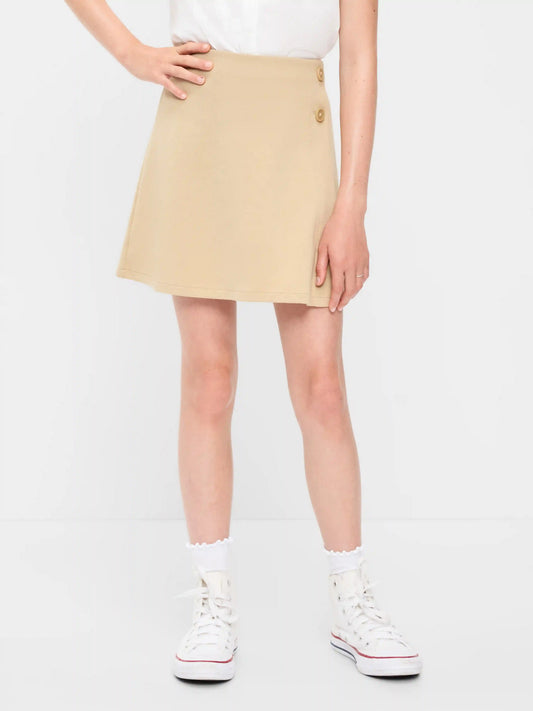 School Uniform Ponte-Knit Wrap-Front Skort for Girls