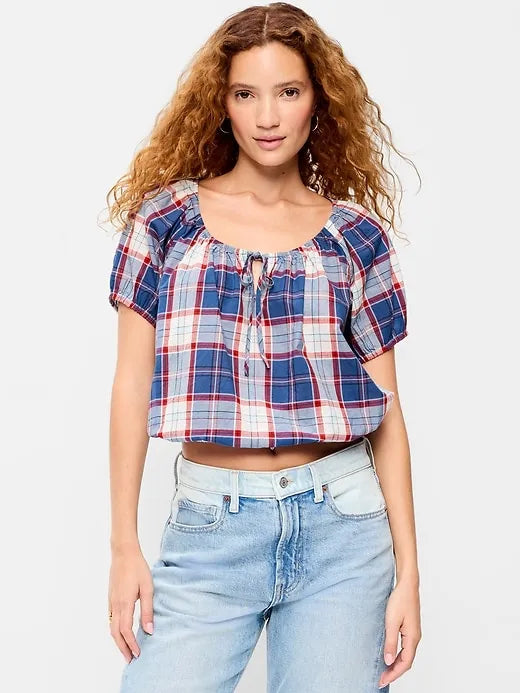 Short-Sleeve Bubble Top