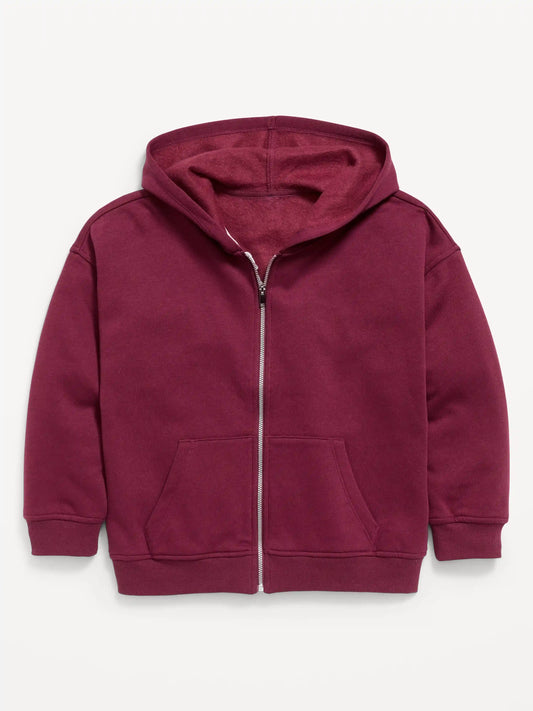 Oversized Fleece Full-Zip Hoodie for Girls