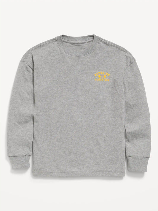 Oversized Long-Sleeve Graphic T-Shirt for Boys