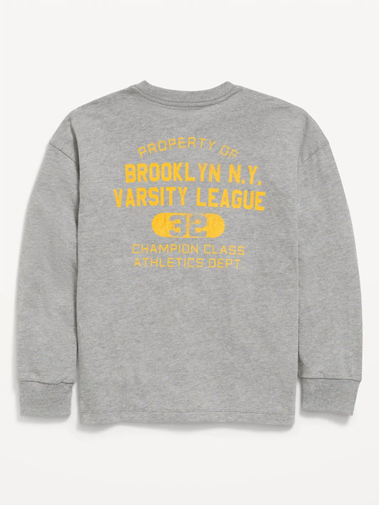 Oversized Long-Sleeve Graphic T-Shirt for Boys