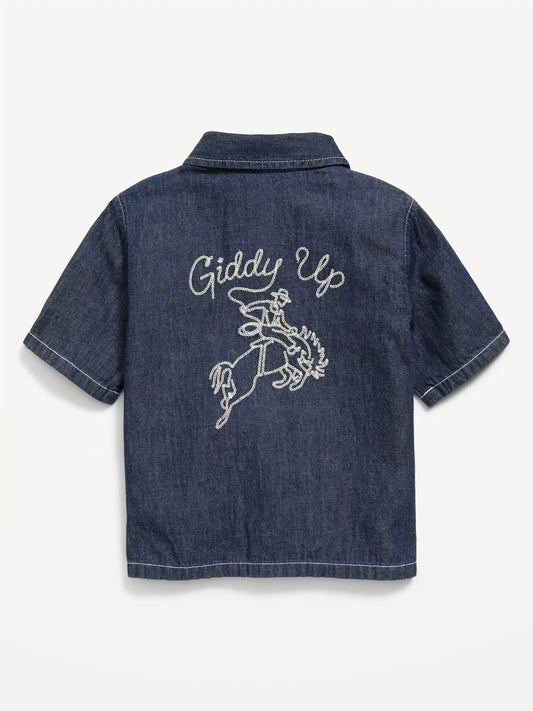 Short-Sleeve Boxy Shirt for Toddler Boys