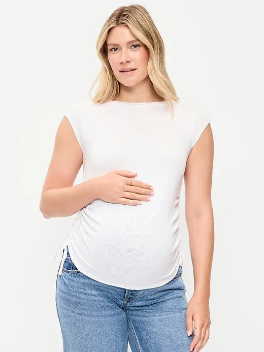 Maternity Side-Cinch Jersey Top