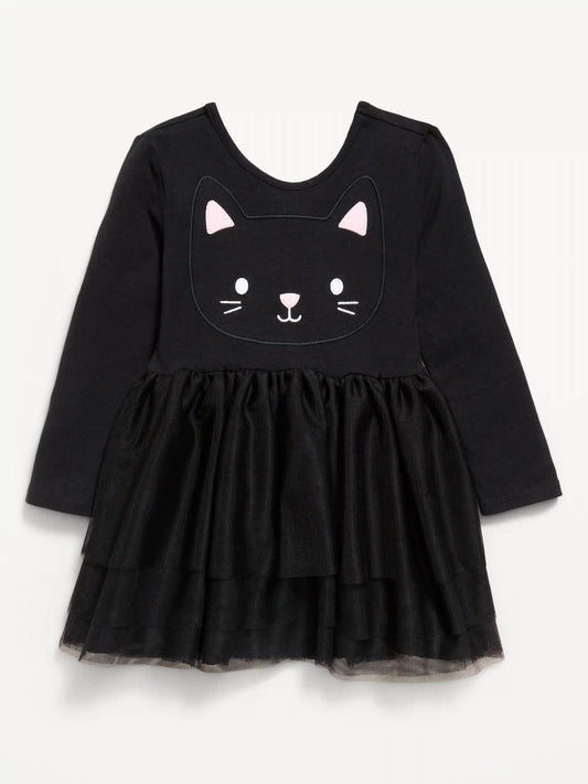 Long-Sleeve Halloween Tutu Dress for Toddler Girls
