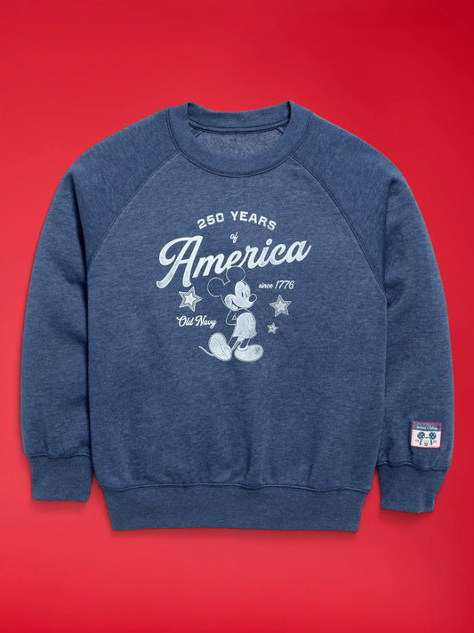 Old Navy x Disney Mickey Mouse Oversized Gender-Neutral Crew-Neck Sweatshirt for Kids