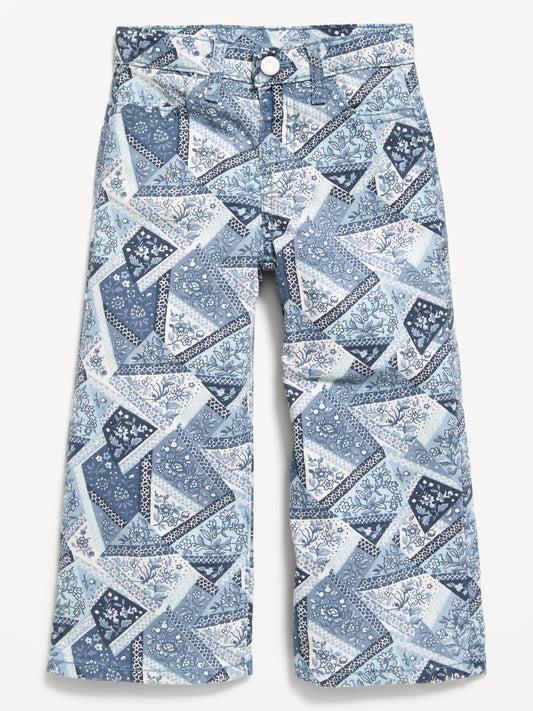Super Baggy Lace-Trim Wide-Leg Jeans for Toddler Girls