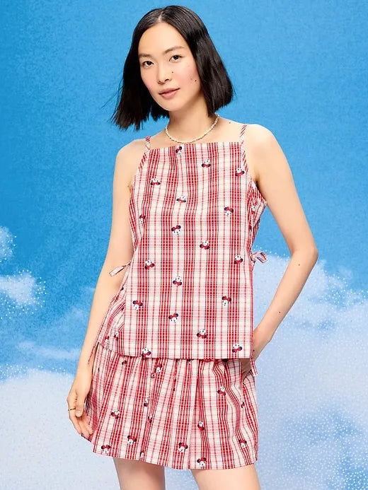 Old Navy x Disney Minnie Mouse Side-Tie Plaid Tank Top for Women