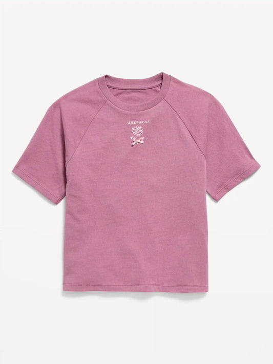 Oversized Short-Sleeve Graphic T-Shirt for Girls
