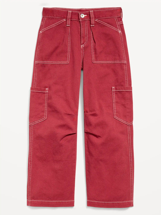 Low-Rise Utility Pants for Girls