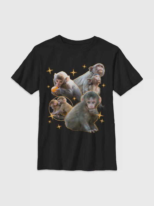 Punch The Monkey y2k Graphic T-Shirt For Kids