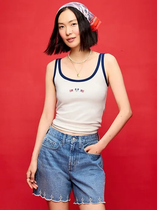 Old Navy x Disney Mickey Mouse Ribbed Scoop-Neck Tank Top for Women