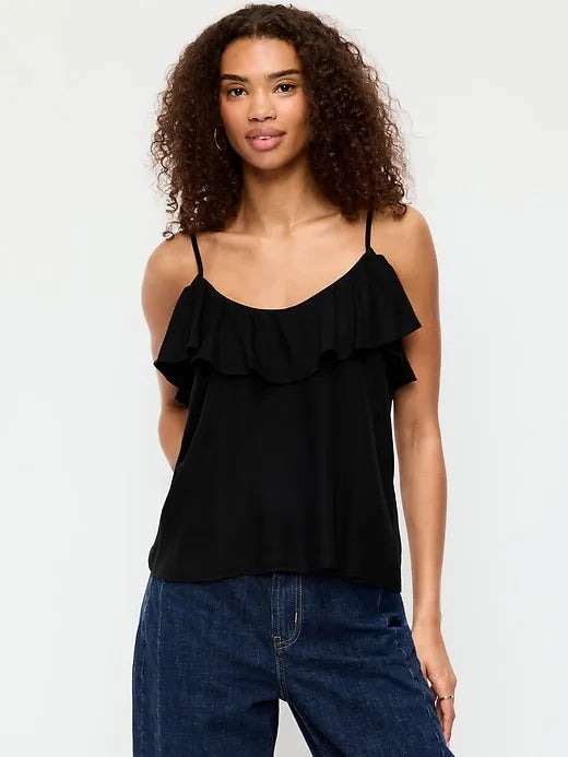 Ruffle-Front Tank Top