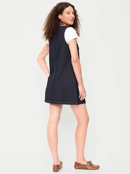 Patch Pocket Denim Mini Dress
