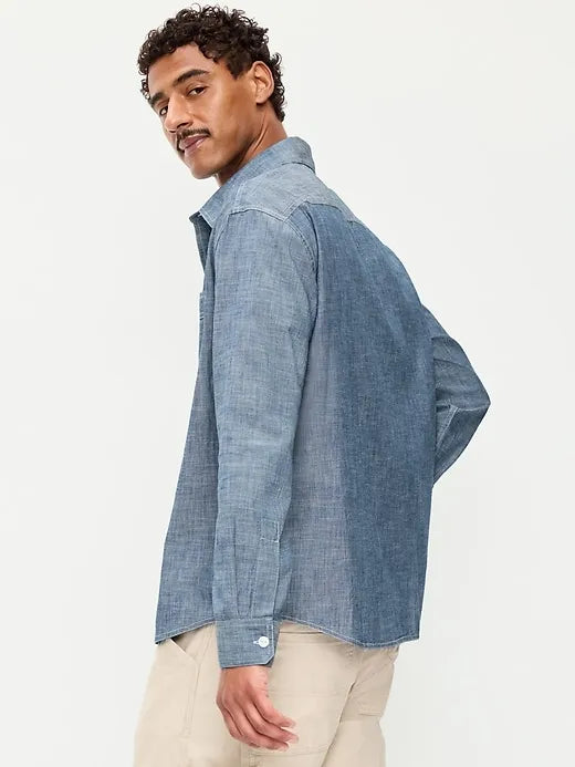 Loose Fit Chambray Workwear Shirt