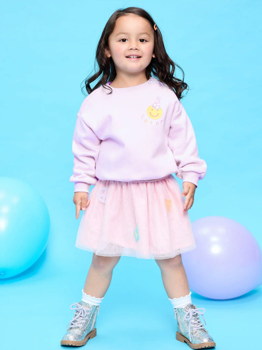 Embroidered Sweatshirt & Tutu Skirt Set for Toddler Girls