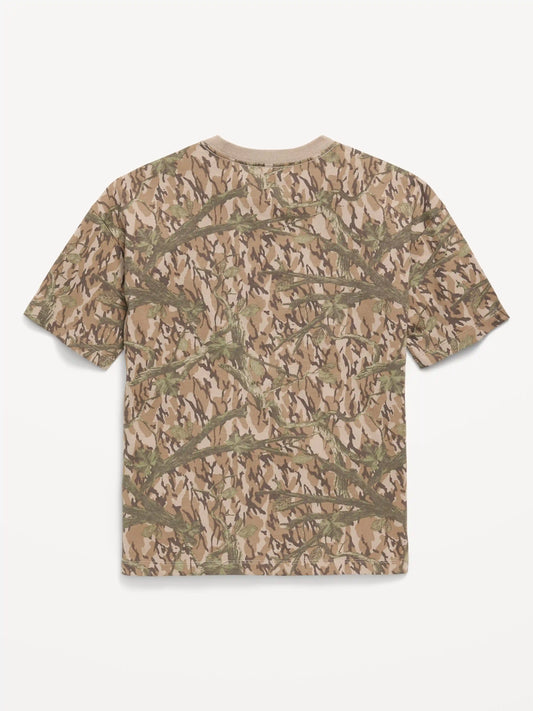 Oversized Short-Sleeve Pocket T-Shirt for Boys
