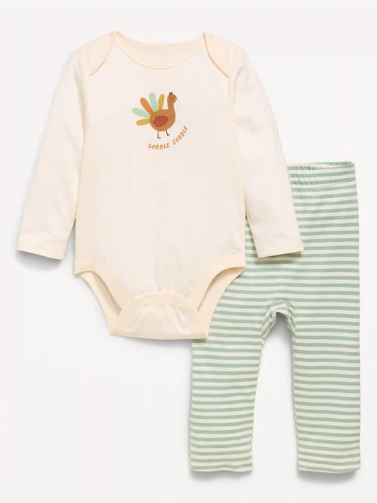 Long-Sleeve Bodysuit and Leggings Set for Baby