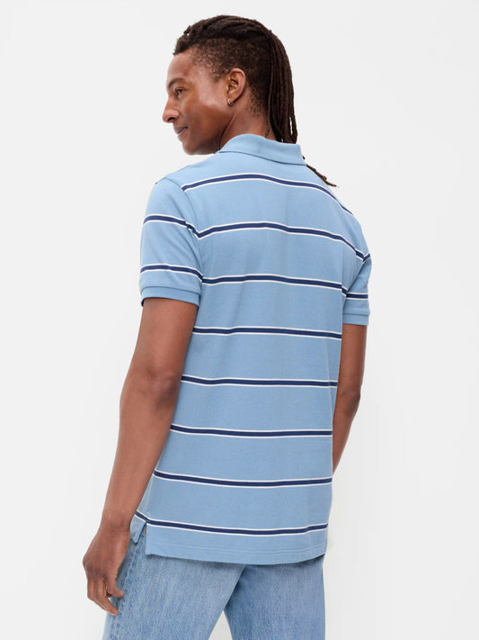 Striped Pique Polo