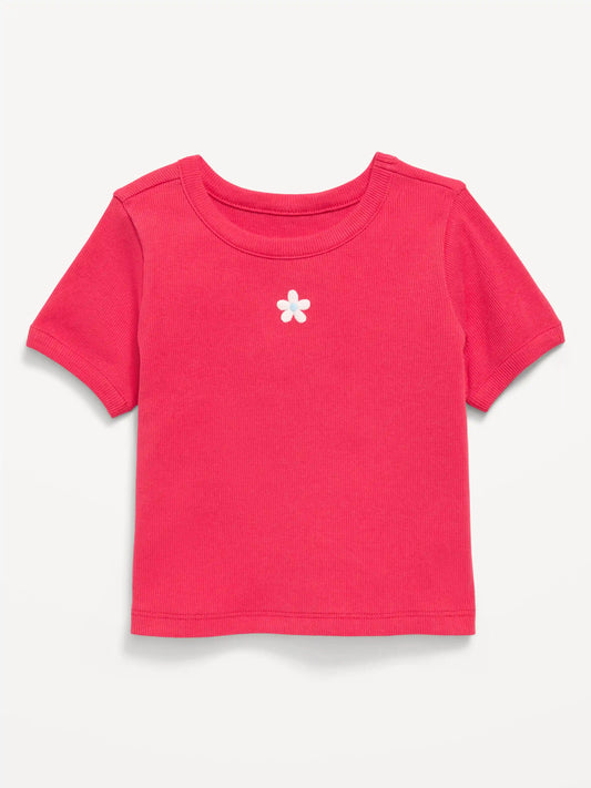 Short-Sleeve Ringer Graphic T-Shirt for Toddler Girls