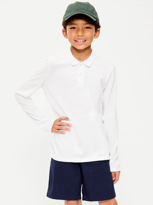 School Uniform Long-Sleeve Polo Shirt for Boys